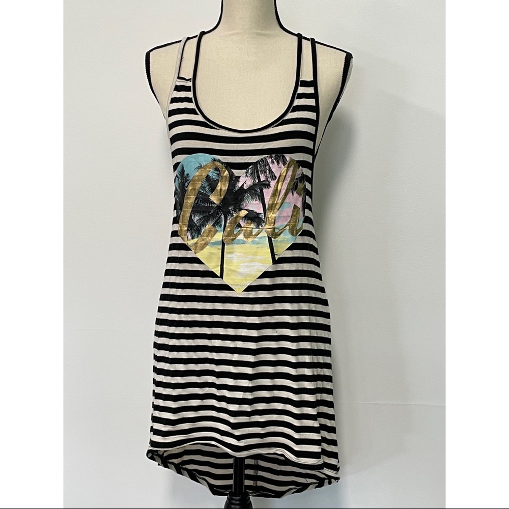Miken Swim Striped "Cali" Graphic Coverup Size M